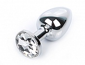 01 Анальная Пробка Butt Plug Silver Diamond S Длина 7 см, диаметр 2,7 см